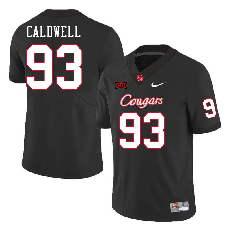 Men #93 Jamaree Caldwell Houston Cougars Big 12 XII College Football Jerseys Stitched-Black
